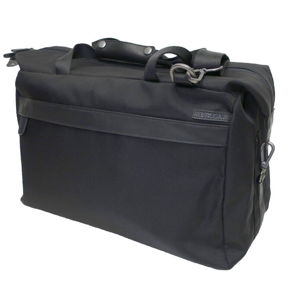Boconi Ballistic Nylon Weekend Duffel Bag Nappa Leather Trim Black NWT $379 - Picture 4 of 15